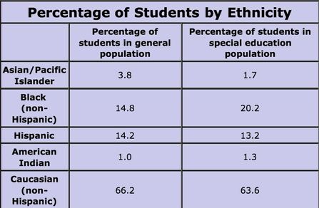 overrepresentation of minorities in special education statistics